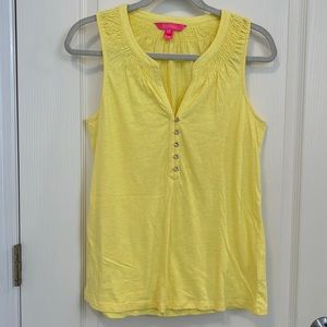 Lilly Pulitzer Yellow Essie Tank Top, Small